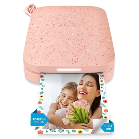 HP Sprocket Portable 2x3 Photo Printers with 10 Sheets Zink Sticky-Backed Photo Paper Blush Pink