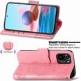 thumbnail image 3 of Wallet Case for Xiaomi Redmi Note 10 4G(Not 5G) with 3D Butterfly Embossing Slim Flip PU Leather Case Magnetic Closure Credit Card Slots Holder Cover for Redmi Note 10S HZD Rhinestone Pink, 3 of 7
