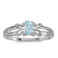 thumbnail image 1 of 10k White Gold Oval Aquamarine Ring, 1 of 1