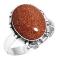 thumbnail image 1 of 925 Silver Ring For Women - Teens Brown Gold Sunstone Stone Silver Ring Size 7 Simple Silver Ring Size 7 Gift For Wife On Easter 925 Silver Jewelry With Gemstone, 1 of 5