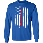 Firefighter Thin Red Line American Flag Long Sleeve T-Shirt