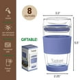 thumbnail image 5 of Tupkee Double Wall Glass Tumbler - 8-Ounce, All Glass Reusable Insulated Tea/Coffee Mug & Lid, Hand Blown Glass Travel Mug - Jacaranda, 5 of 7