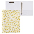 thumbnail image 3 of Haosy Hardcover 3 Ring Binder 1.5 Inch Ring Decorative Binder Organizer for Home School Office, Yellow Triangle, 3 of 10