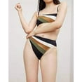 thumbnail image 4 of Women's Vince Camuto V02726 Gold Shimmer Blocked Square Neck Swim Top (Black S), 4 of 4