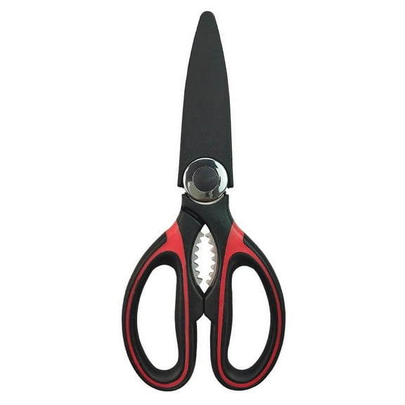 Tutuviw Kitchen Shears Food Scissors with Cover Sharp Scissors Kitchen Gadgets Scissors Stainless Steel Scissors Scissors for Kitchen(Black & Red)