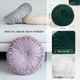 thumbnail image 5 of Round Throw Pillow 14.9inch Soft Round Floor Pillow Handmade Pleats Round Pillow Cushion for Couch Velvet Decorative Throw Pillow for Sofa Bed Living Room, 5 of 8