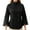 Black, variant on Female Batwing Sleeve Ponchos Pea Coat Wool Stand Collar Jacket Cropped Overcoat Brown XL