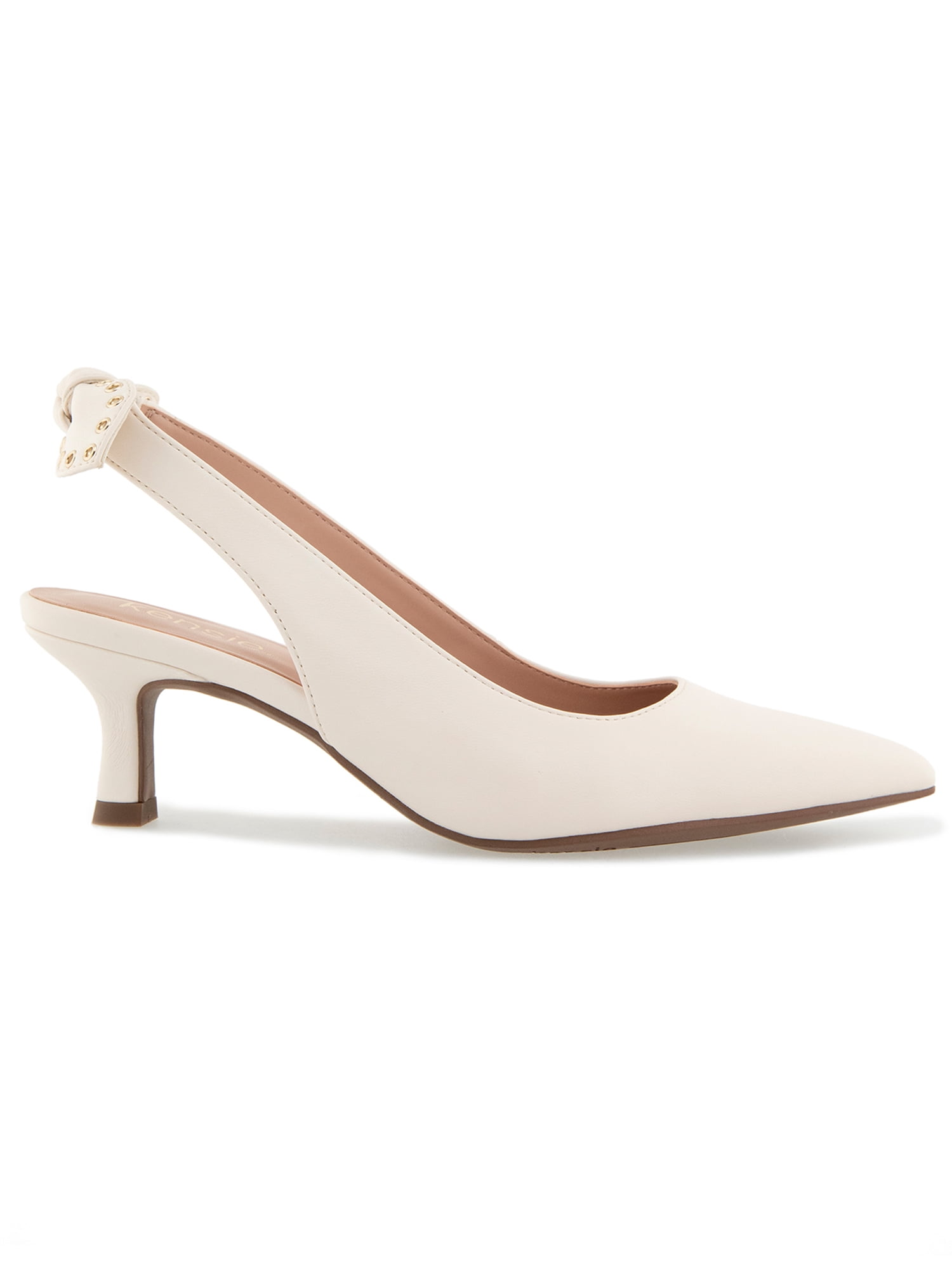 Kensie Olympia Grommet Bow Slingback Kitten Heel