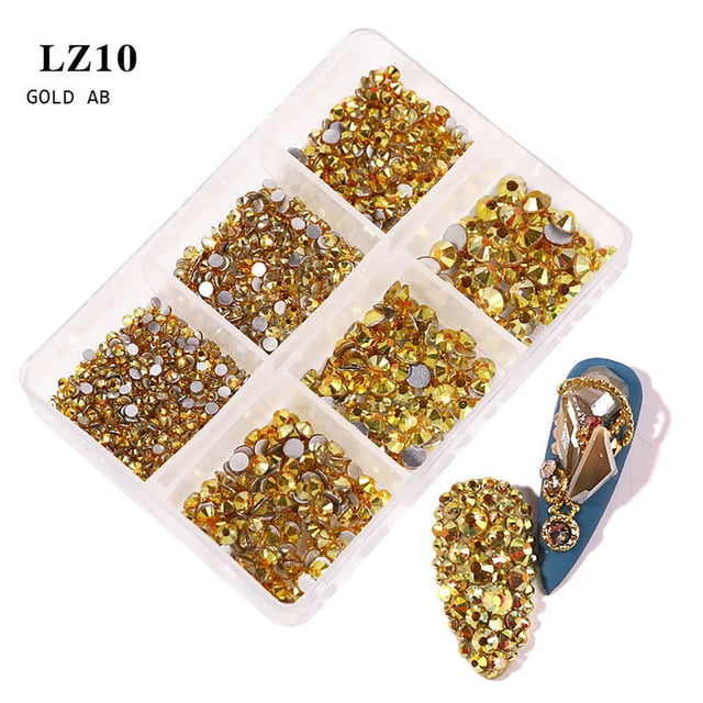 Fiudx Set para Decoración de Uñas, Decoración de Azulejos de Cristal, Piedras Elegantes, Resinas, Brillantes Diamantes de Imitación de Vidrio, Diseños Creativos para Uñas, para Entusiastas de La Mani