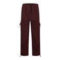 thumbnail image 5 of Dpytoraw Women's Summer Cargo Parachute Pants Loose Fit Pocket Vintage Street Style Women's Casual Pants Red L, 5 of 5