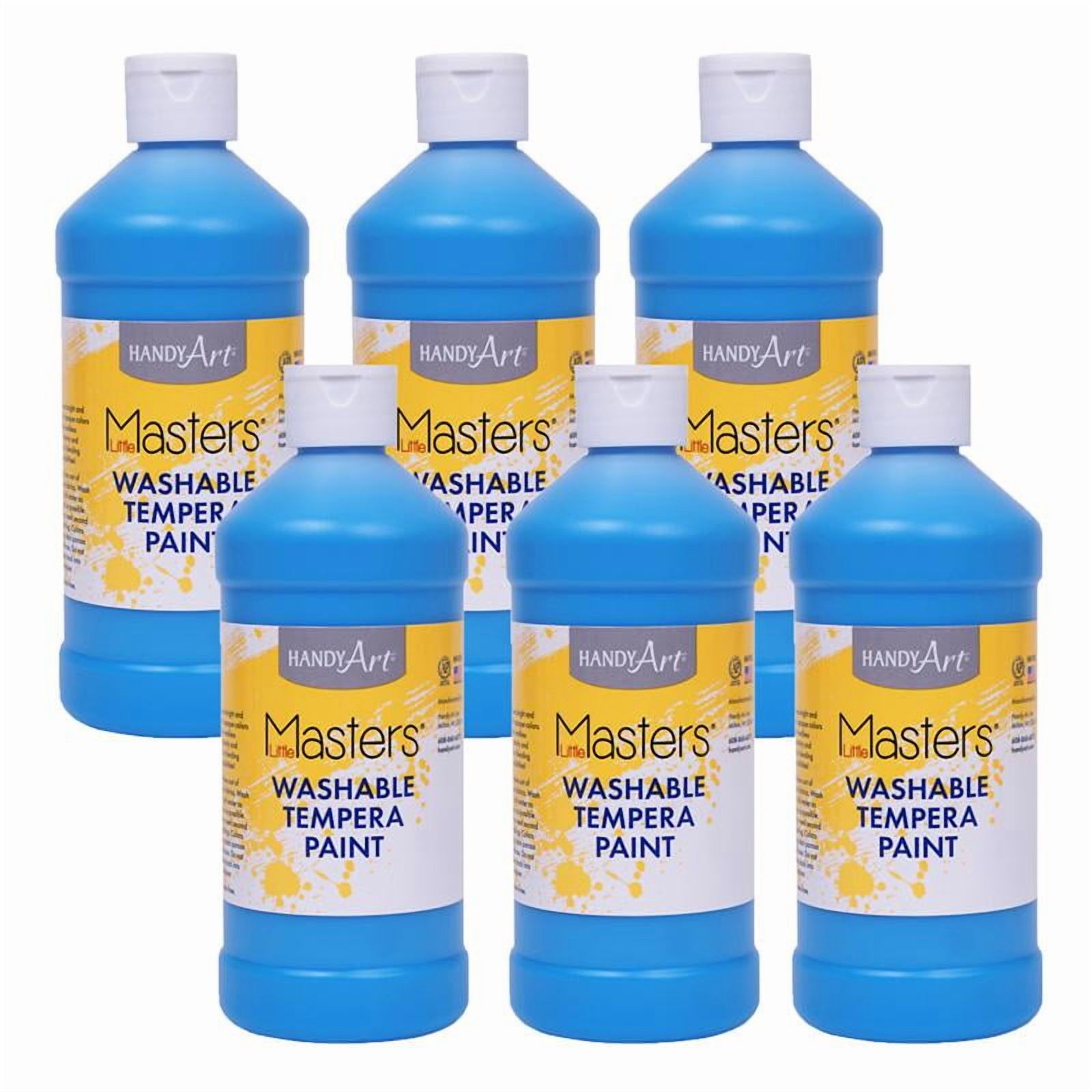 Handy Art Little Masters Washable Tempera Paint, Light Blue, 16 oz., Pack of 6