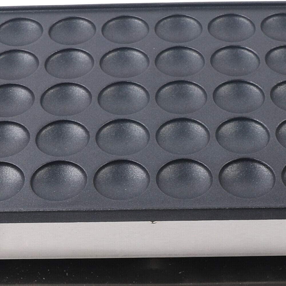 Commercial Dutch Pancakes Maker, 50-hole Grid Muffin Machine Electric Waffle Dorayaki Maker, 2 Switch 5-minutes Timer Setting, Stainless Steel Body+ Non-stick Cast-iron Plate
