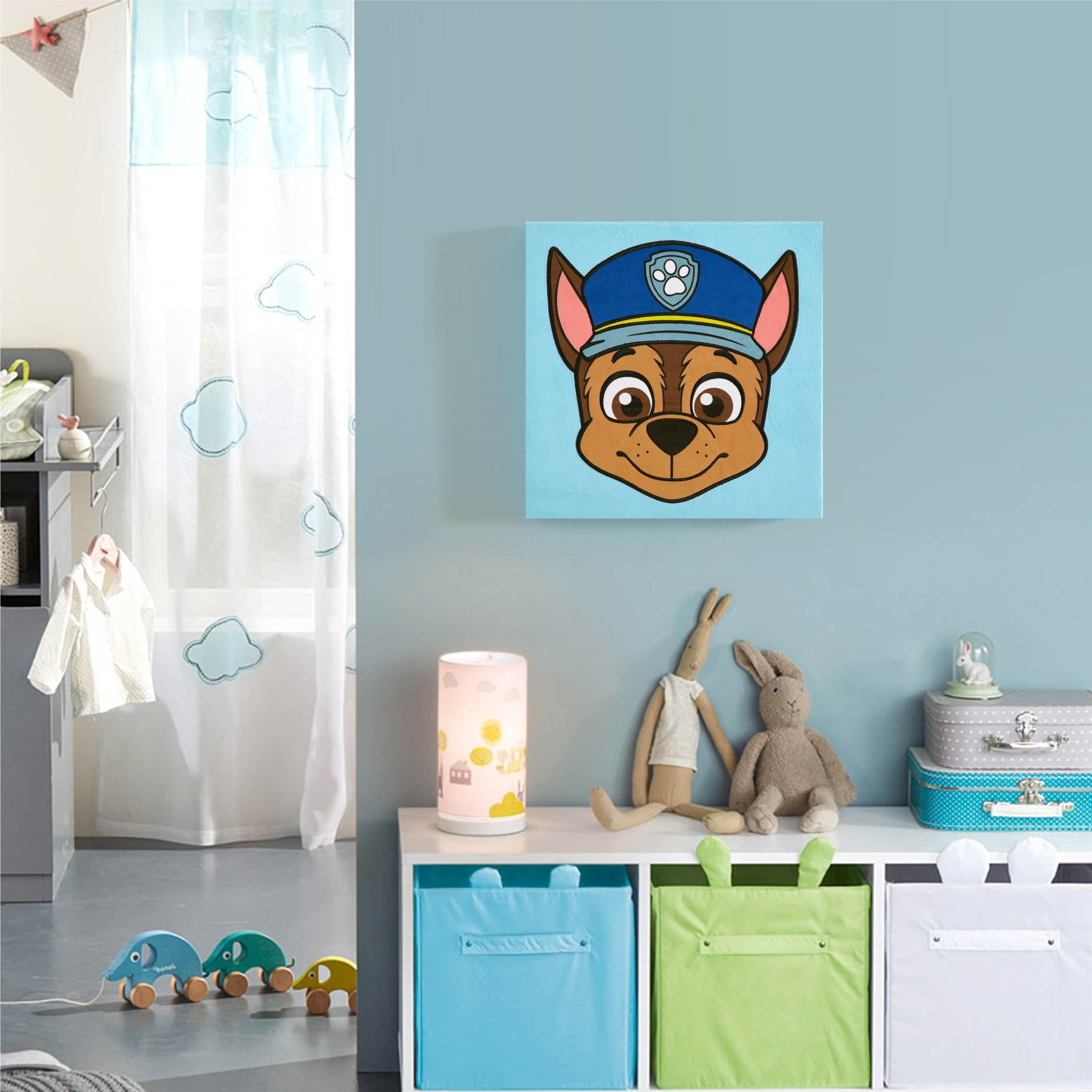 Nickelodeon Paw Patrol Chase Plush Textured Wall Art for Kids, 12" x 12"