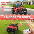 thumbnail image 5 of Farmdex 24V Ride on Car, Ride on Truck for Toddlers with Remote Control, Electric Car for Boys Girls Age 3+, Bluetooth, Music, LED Lights, Spring Suspension, 3 Speeds, Red, 5 of 10