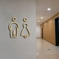 thumbnail image 6 of kowaku 3D Toilet Door Sign Bathroom Door Signs Plaques Man and Women Restroom Sign for Parking Lots Bathing Establishments Cafe Hotel Golden, 6 of 9