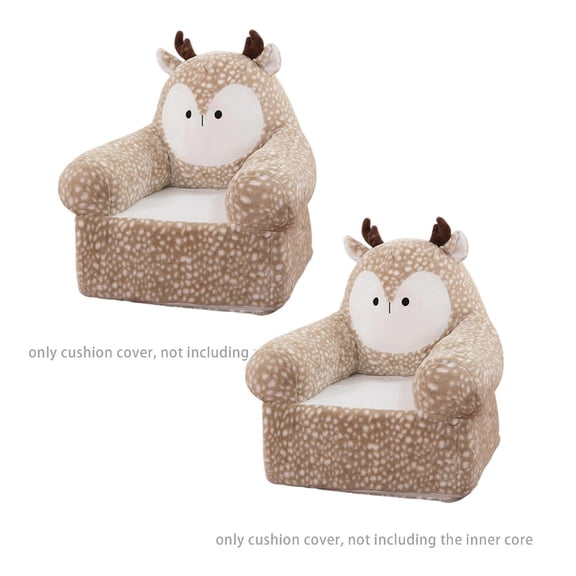 2Pcs Folding Children'S Sofa Backrest Armchair 2 In 1 Folding Children'S Sofa Cute Cartoon Lazy Sofa Baby Chairs Comfy Foldable Couch & Reading Chair Without Padding or Padding Core Sofa Cover