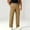 Khaki, variant on Mens Patch Pocket Cargo Pants Sevevn White Drawstring Elastic Waist Contrast Stitch Patch Pockets Flap Pockets Straight Leg Trousers for Casual Work Daily Wear