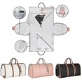 thumbnail image 3 of PU Leather Travel Bag Women's Large Duffle Bag Waterproof Garment Bag XC Pink, 3 of 5
