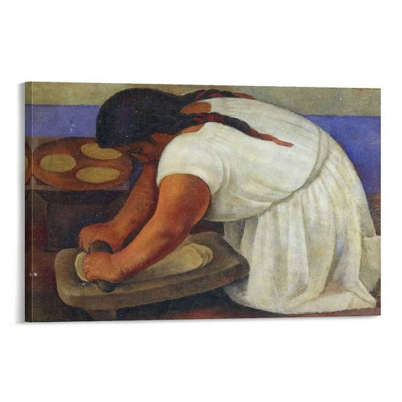Diego Rivera 《Woman Grinding Maize》Wall Art Prints Poster Wall Art Picture Painting Poster Canvas Print Posters Artworks Bedroom Living Room Decor 12x18inch(30x45cm)