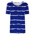 thumbnail image 4 of Tops for Women Trendy Womens Shirts Women's Casual And Fashionable Printed T-shirt With Round Neck And Short Sleeved Top Blue S, 4 of 4