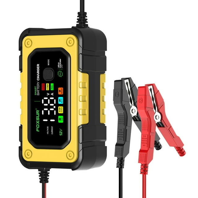 Riwcyla Car Battery Smart Battery with Function Large Colorful Display Multiple Protection100,240V for 12V Car SUV RV Motorcycle Truck