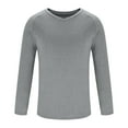 thumbnail image 7 of V Neck T Shirts for Men Long Sleeve Tshirts Shirt Mens Casual Solid Color Stretchy Slim Pullover Basic Breathable Athletic Workout Tees Tops, 7 of 7