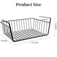 thumbnail image 2 of 2 Pack Slides Under Shelf Storage Basket,Black Wire Metal Organizer,Hanging Storage Bin,Under Cabinet Add-on Storage Racks,for Kitchen Pantry Desk Bookshelf By HYG, 2 of 7