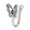 Silver, variant on jiaroswwei 1Pc U-Shaped False Nose Ring Butterflies Shape Nose Stud Shining Rhinestone Inlaid Non-piercing Nose Clip Jewelry Gift