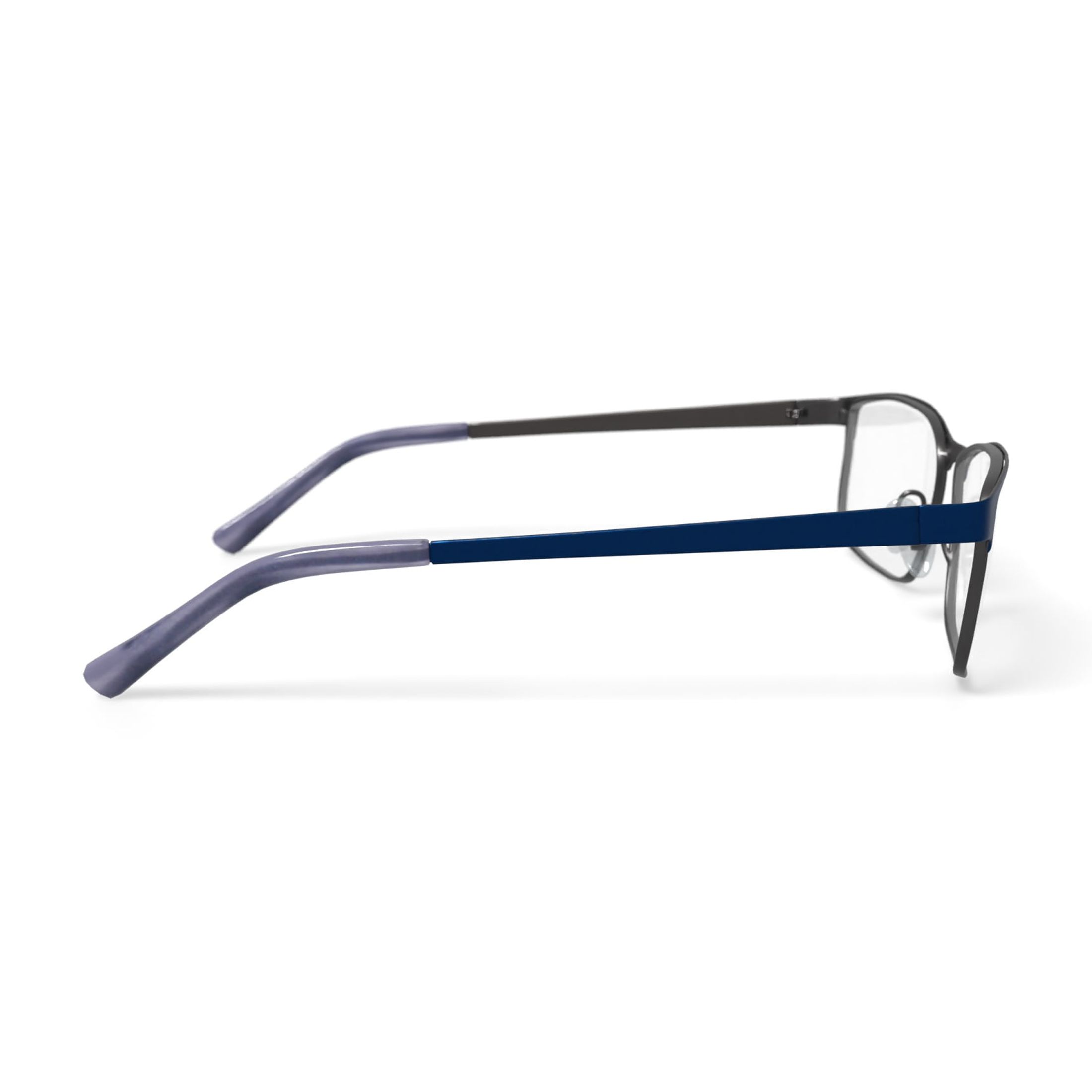TiFlex Men's T1708 Rectangular Rectangular Prescription Eyeglasses with Case, Navy/Gunmetal