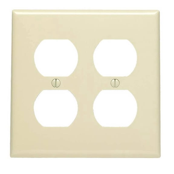 Leviton 80716-I Ivory Nylon Two Gang Duplex Receptacle Wall Plate
