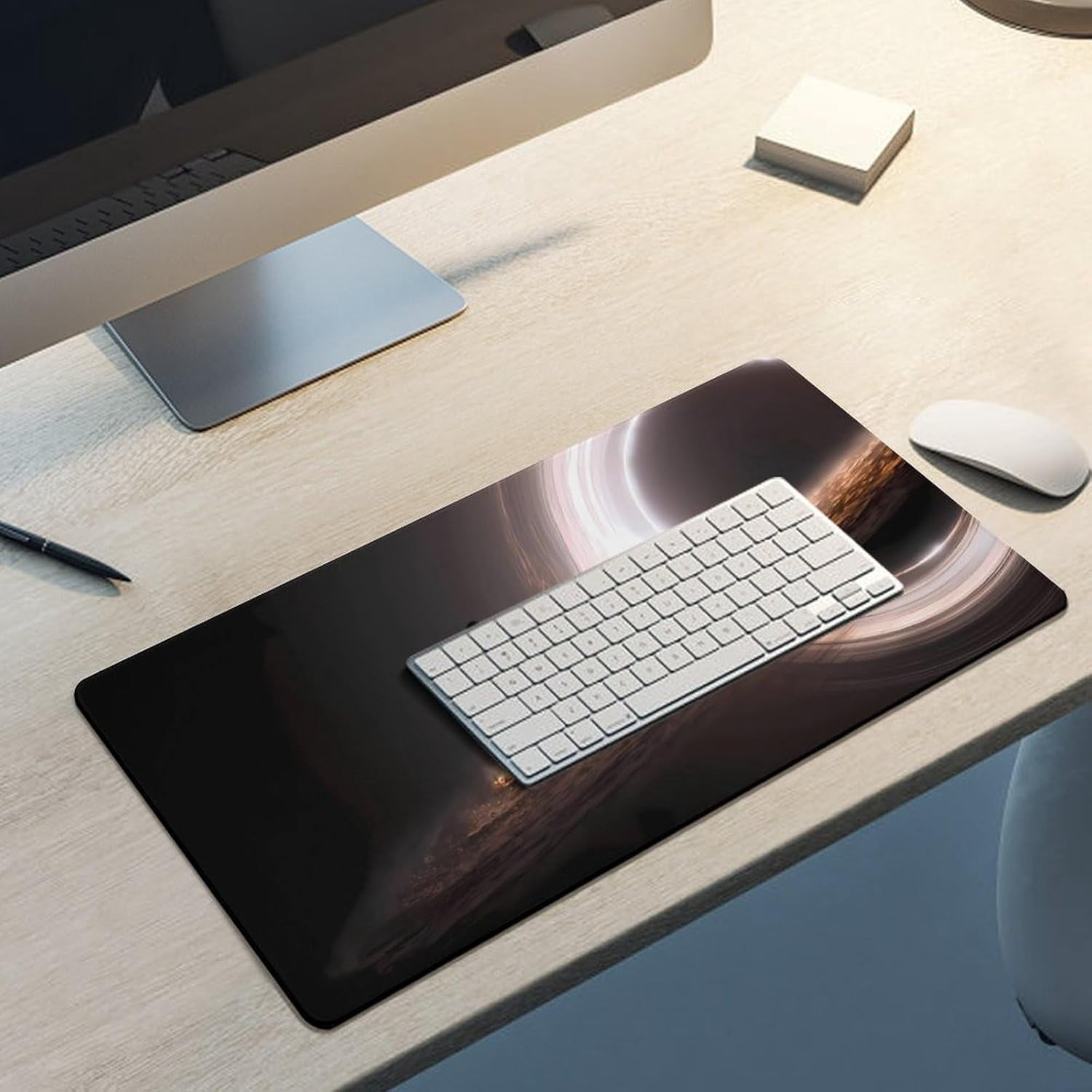 Interstellar Gargantua Black Hole Mouse Pad Large Extended Computer Full Desk Pad 23.6x11.8 inch Computer Mouse Mat Keyboard for Home Office Gaming