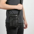 thumbnail image 5 of PU Leather Crossbody Phone Pouch for Men with Adjustable Strap & Belt Clip, 3 Zippered Pockets for Keys, Cards, Fits Smartphones Below 6.9 Inches, 5 of 5