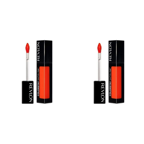 Revlon Liquid Lipstick, Face Makeup, Colorstay Satin Ink, Longwear Rich Lip Colors, Formulated With Black Currant Seed Oil, 014 Smokin, Hot, 0.17 Fl Oz (Pack Of 2)