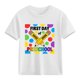 thumbnail image 4 of Blusas y camisas de manga corta con cuello redondo para niños y niñas, camisetas gráficas de manga corta, blusas con estampados bonitos para la temporada escolar., 4 of 9