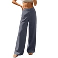 thumbnail image 2 of MLCDZ Womens Plus Size Dress Pants Pull On Elastic Waist Wide Leg Stretchy Work Pants with Pockets Office Business Casual Baggy Slacks for Women Trousers, 2 of 7