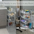thumbnail image 4 of Simplify 4 Tier Rolling Storage Cart in White, 21.4" x 9.4" x 32.68", 4 of 9