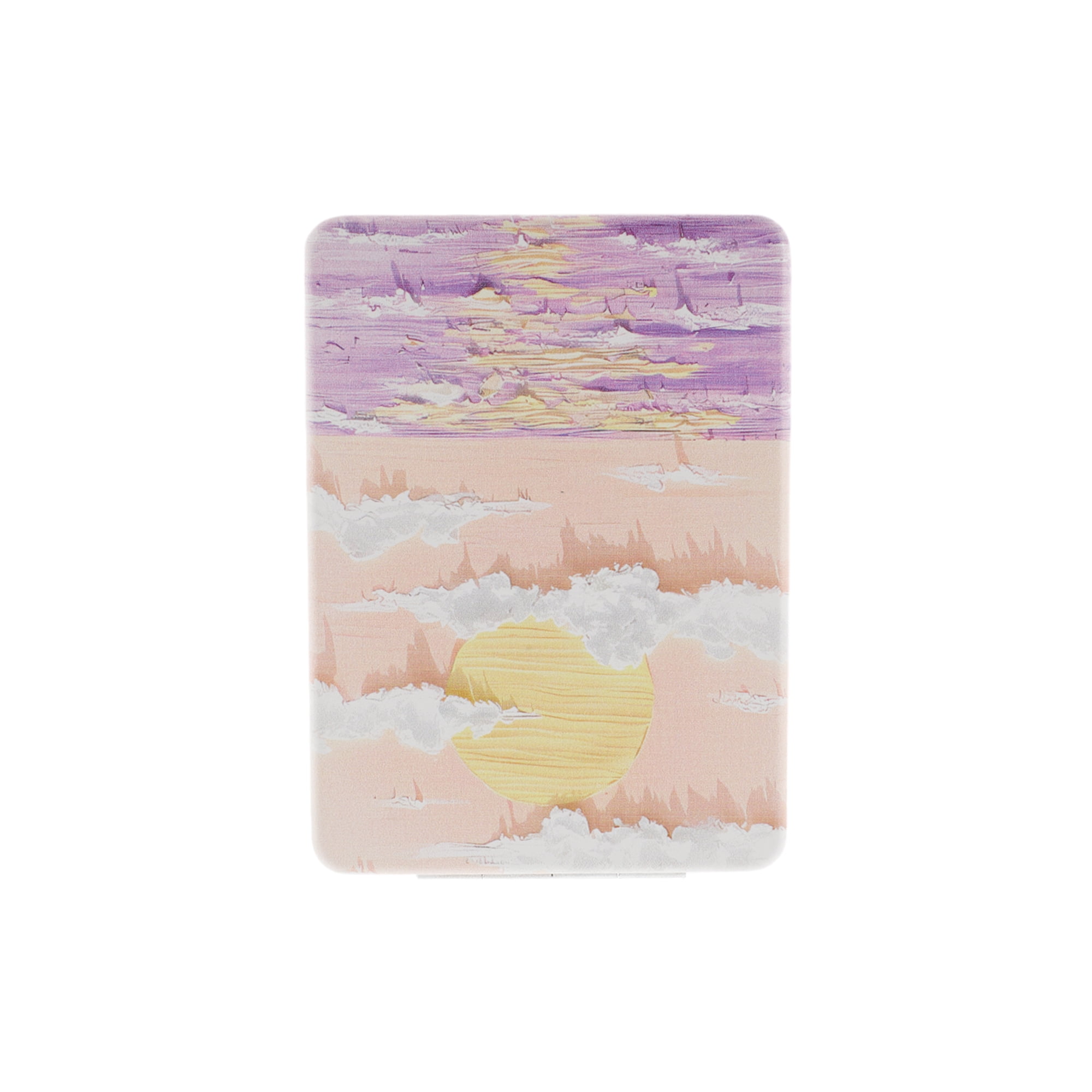 Unique Bargains Rectangular Hand-drawn Makeup Mirror Orange Purple 1 Pc