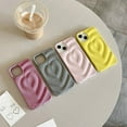 thumbnail image 2 of Love Heart Glossy Solid Color Fashion Curly Wave Soft TPU Case for Women Girls Compatible with iPhone Case (Purple,iPhone 13 Pro), 2 of 9