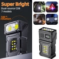 thumbnail image 2 of Ultra Bright Mini LED Flashlight & COB Work Light, Rechargeable, Rotatable Head, Magnetic Base & Metal Clip, 7 Modes, IP65 Waterproof, for Camping, Repair & Emergency, 2 of 12