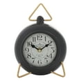 thumbnail image 6 of DecMode 9" Black Metal Clock with Gold Accents, 6 of 8