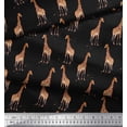 thumbnail image 2 of Soimoi Black polyester Crepe Fabric Dot & Giraffe Animal Decor Fabric Printed BTY 52 Inch Wide, 2 of 3