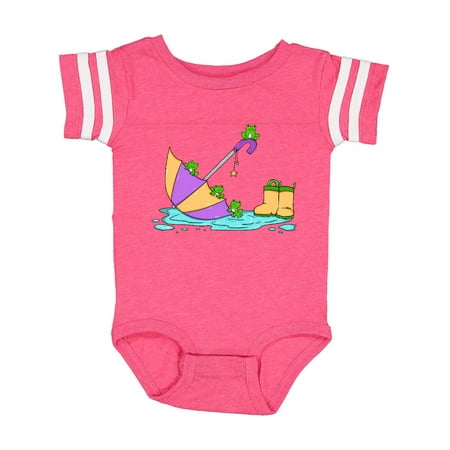 

Inktastic Cute Frogs in a Umbrella with Boots Gift Baby Boy or Baby Girl Bodysuit