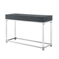 thumbnail image 4 of Ebbe Dark Grey/Chrome Console Table - High Gloss Finish, Acrylic Legs, Stainless Steel Base, 2 Drawers, 4 of 9
