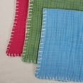 thumbnail image 3 of Denim Wash Muslin Pillow with Blanket stitch- Lush Green, 3 of 4