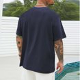 thumbnail image 5 of Ecqkame T-Shirts for Men Print Round Neck Casual Fashion Short Sleeve T-Shirts Blouses Men's T-Shirts Dark Blue L, 5 of 5