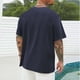 thumbnail image 5 of Camisas de Manga Larga para Hombres Imprimir Casual Cuello Redondo Blusa de Manga Corta, Camisas de Lino para Hombres, 5 of 5