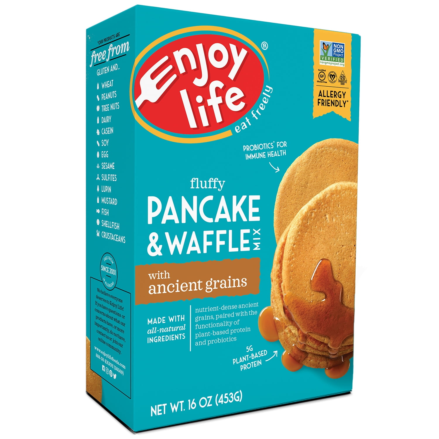 Enjoy Life Baking Mix Gluten Free, Nut Free, Vegan, Pancake & Waffle Mix, 16 oz Box, 1 Count