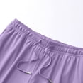 thumbnail image 7 of Ice Silk Pants For Womens Liweisiy Drawstring Elastic High Waist Solid Color Loose Pants Athletic Running Casual Classic Pants With Pockets Purple XL, 7 of 7