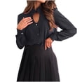thumbnail image 3 of GigrtiJin Women's Button down Shirts Classic Solid Color Dress Shirt Work Business Casual Long Sleeve Blouse Tops, 3 of 7