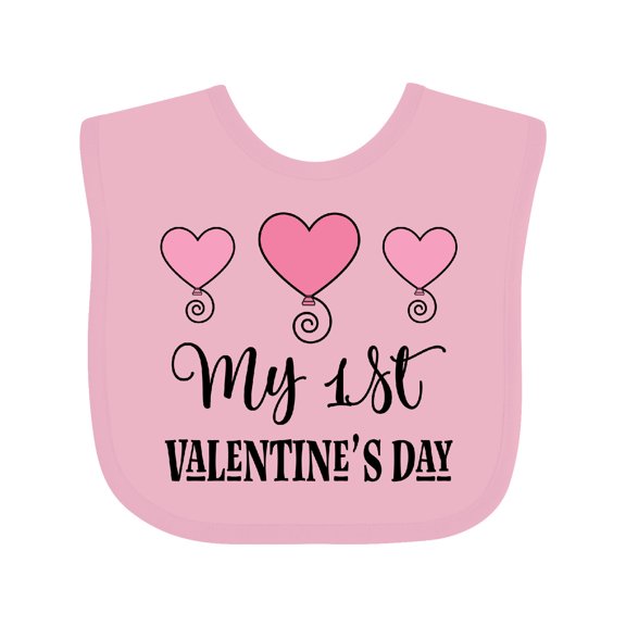 Inktastic My 1st Valentines Day Girls Heart Girls Baby Bib